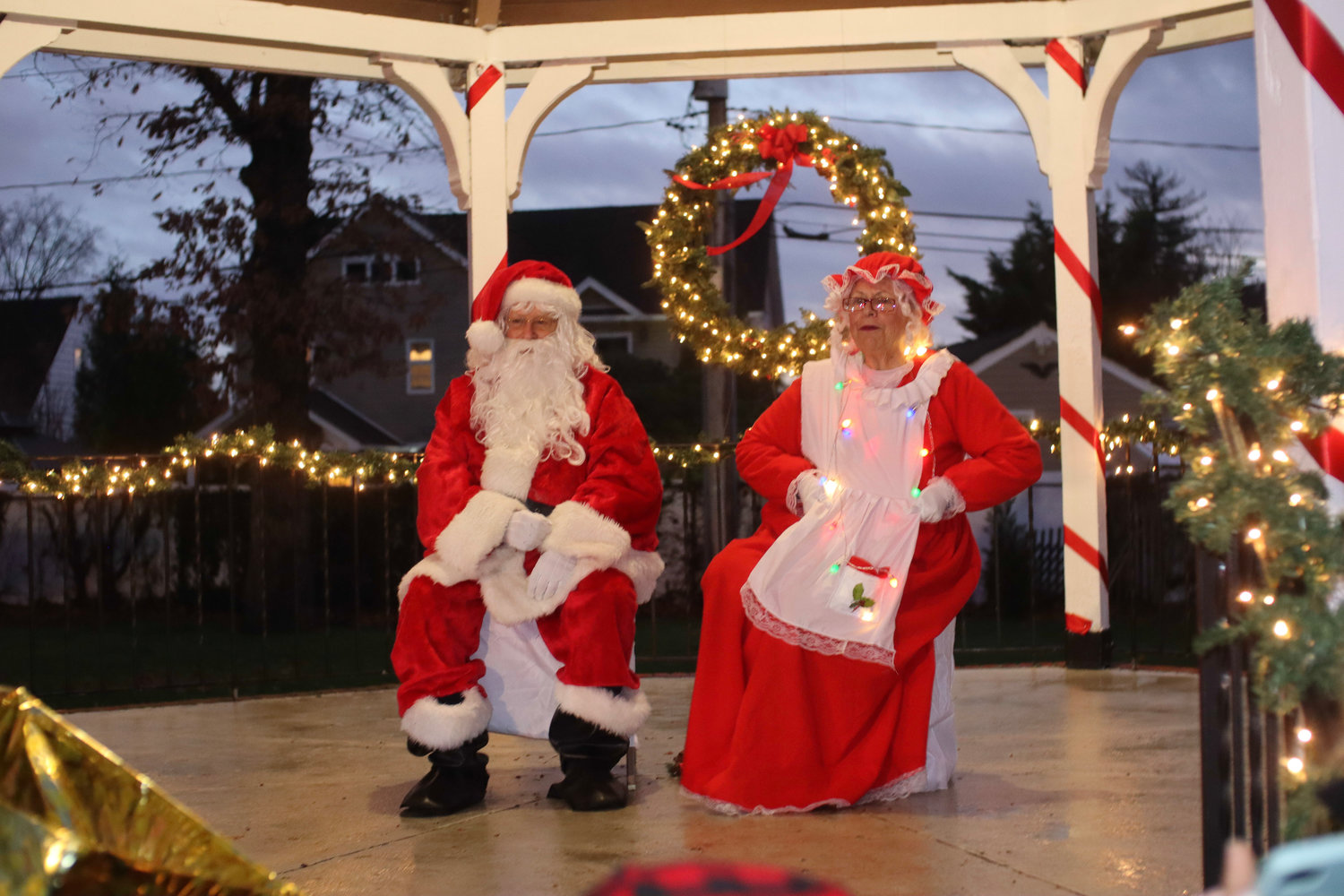 Santa and Mrs. Claus were the guests of honor at the Winter Festival. It was their first time back at the Rath Park Gazebo in two years.